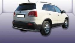 13 449 р. Защита заднего бампера из длинной трубы диаметром 57 мм Slitkoff  KIA Sorento  XM (2009-2012) дорестайлинг (Нержавейка, Полированная)  с доставкой в г. Санкт‑Петербург. Увеличить фотографию 1