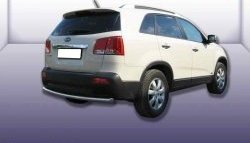 8 999 р. Защита заднего бампера из короткой трубы диаметром 57 мм Slitkoff KIA Sorento XM дорестайлинг (2009-2012) (Нержавейка, Полированная)  с доставкой в г. Санкт‑Петербург. Увеличить фотографию 1