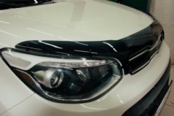 Дефлектор капота SIM KIA Soul 2 PS дорестайлинг (2014-2016)