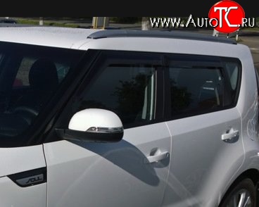 999 р. Комплект дефлекторов окон (ветровиков) 4 шт. Russtal KIA Soul PS дорестайлинг (2014-2016)  с доставкой в г. Санкт‑Петербург