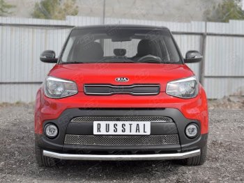 13 999 р. Одинарная защита переднего бампера диаметром 63 мм Russtal KIA Soul 2 PS дорестайлинг (2014-2016)  с доставкой в г. Санкт‑Петербург. Увеличить фотографию 2