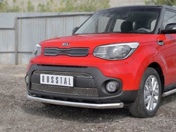 13 999 р. Одинарная защита переднего бампера диаметром 63 мм Russtal KIA Soul 2 PS дорестайлинг (2014-2016)  с доставкой в г. Санкт‑Петербург. Увеличить фотографию 3