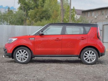 15 299 р. Защита порогов из круглой трубы диаметром 42 мм Russtal v1 KIA Soul PS дорестайлинг (2014-2016)  с доставкой в г. Санкт‑Петербург. Увеличить фотографию 2