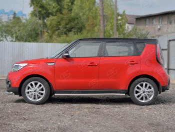 15 799 р. Защита порогов из круглой трубы диаметром 63 мм Russtal v2 KIA Soul PS дорестайлинг (2014-2016)  с доставкой в г. Санкт‑Петербург. Увеличить фотографию 2