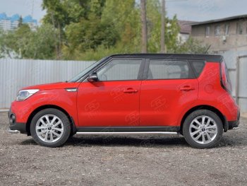 16 799 р. Защита порогов из круглой трубы диаметром 63 мм Russtal v3 KIA Soul PS дорестайлинг (2014-2016)  с доставкой в г. Санкт‑Петербург. Увеличить фотографию 3