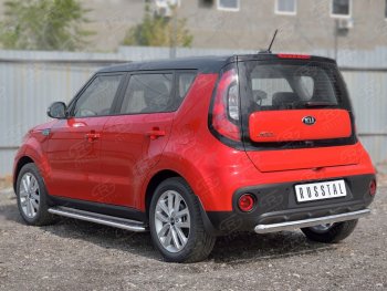 16 399 р. Одинарная защита заднего бампера из трубы диаметром 63 мм SLITKOFF KIA Soul PS дорестайлинг (2014-2016)  с доставкой в г. Санкт‑Петербург. Увеличить фотографию 2