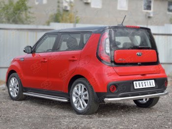 16 899 р. Одинарная защита заднего бампера из трубы диаметром 63 мм SLITKOFF KIA Soul PS дорестайлинг (2014-2016)  с доставкой в г. Санкт‑Петербург. Увеличить фотографию 2