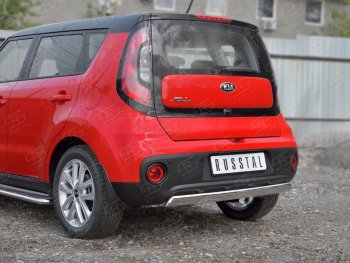 10 349 р. Защита заднего бампера (Ø75x42 мм, нержавейка) Russtal  KIA Soul  PS (2014-2016) дорестайлинг  с доставкой в г. Санкт‑Петербург. Увеличить фотографию 2