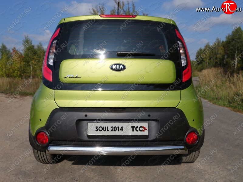 16 299 р. Защита заднего бампера (овальная) ТСС (нержавейка d75х42 мм)  KIA Soul  2 PS (2014-2016) дорестайлинг  с доставкой в г. Санкт‑Петербург