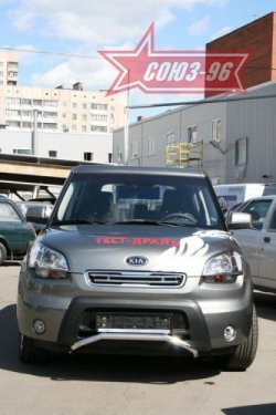 10 574 р. Защита переднего бампера Souz-96 (d42) KIA Soul AM дорестайлинг (2008-2011)  с доставкой в г. Санкт‑Петербург. Увеличить фотографию 2