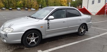 4 099 р. Пластиковые накладки на пороги SVS KIA Spectra (2000-2009) (Неокрашенные)  с доставкой в г. Санкт‑Петербург. Увеличить фотографию 2