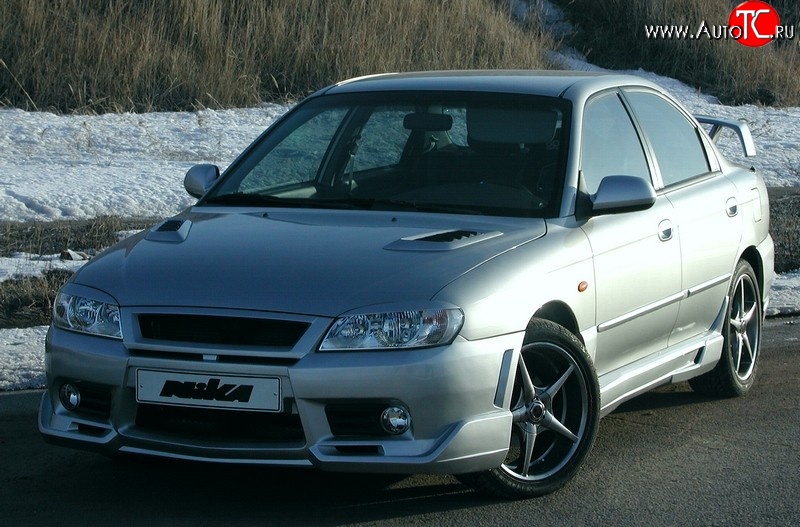 4 599 р. Пороги накладки Nika Klassik  KIA Spectra (2000-2009) (Неокрашенные)  с доставкой в г. Санкт‑Петербург