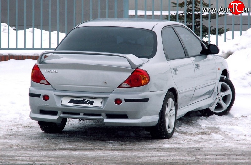 7 399 р. Задний бампер Nika Sport KIA Spectra (2000-2009) (Неокрашенный)  с доставкой в г. Санкт‑Петербург