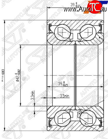 1 399 р. Подшипник передней ступицы SAT (4WD, 42-76-39)  Hyundai IX35 (1 LM,  2 NU), KIA Sportage (1 JA,  2 JE,KM,  3 SL,  4 QL,  5 NQ5)  с доставкой в г. Санкт‑Петербург