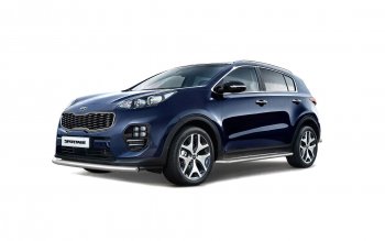 14 999 р. Защита переднего бампера одинарная из трубы d63 мм Petroil Tuning KIA Sportage 4 QL рестайлинг (2018-2022) (Нержавеющая полированная сталь)  с доставкой в г. Санкт‑Петербург. Увеличить фотографию 2