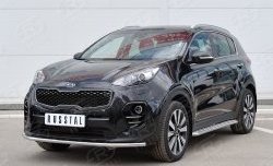 12 499 р. Защита переднего бампера (Ø42 мм, нержавейка) Russtal KIA Sportage 4 QL дорестайлинг (2016-2018)  с доставкой в г. Санкт‑Петербург. Увеличить фотографию 2