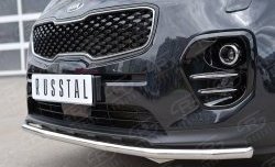 12 499 р. Защита переднего бампера (Ø42 мм, нержавейка) Russtal KIA Sportage 4 QL дорестайлинг (2016-2018)  с доставкой в г. Санкт‑Петербург. Увеличить фотографию 4