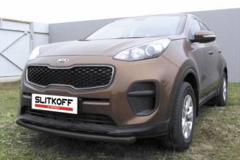 Защита переднего бампера из трубы d57 Slitkoff (короткая) KIA Sportage 4 QL дорестайлинг (2016-2018)