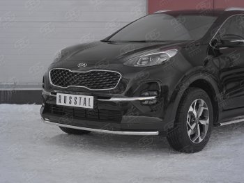 12 999 р. Защита переднего бампера (Ø42 мм, нержавейка) Russtal KIA Sportage 4 QL рестайлинг (2018-2022)  с доставкой в г. Санкт‑Петербург. Увеличить фотографию 2