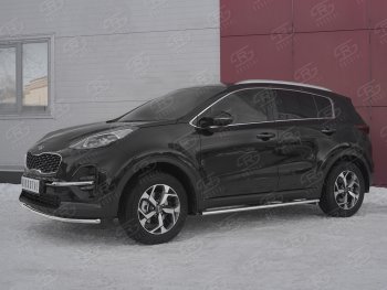 12 999 р. Защита переднего бампера (Ø42 мм, нержавейка) Russtal KIA Sportage 4 QL рестайлинг (2018-2022)  с доставкой в г. Санкт‑Петербург. Увеличить фотографию 3