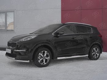 17 999 р. Защита переднего бампера (2 трубы Ø63 и 42 мм, нержавейка) Russtal KIA Sportage 4 QL рестайлинг (2018-2022)  с доставкой в г. Санкт‑Петербург. Увеличить фотографию 3