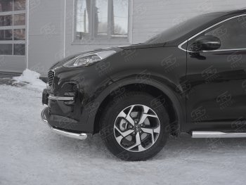 17 999 р. Защита переднего бампера (2 трубы Ø63 и 42 мм, нержавейка) Russtal KIA Sportage 4 QL рестайлинг (2018-2022)  с доставкой в г. Санкт‑Петербург. Увеличить фотографию 4