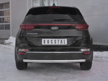 7 899 р. Защита заднего бампера (Ø63 мм, нержавейка) Russtal  KIA Sportage  4 QL (2018-2022)  с доставкой в г. Санкт‑Петербург. Увеличить фотографию 1