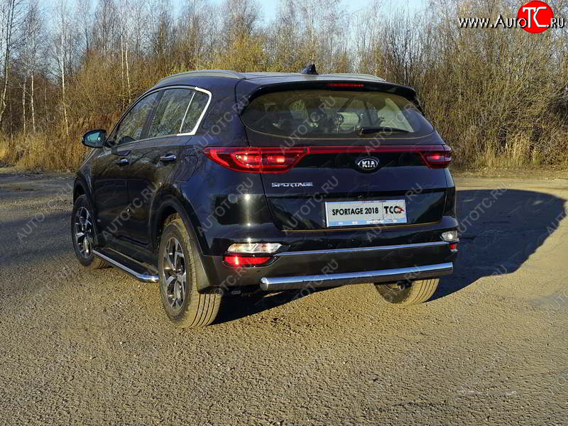 20 899 р. Защита заднего бампера (овальная) ТСС 75х42 мм  KIA Sportage  4 QL (2018-2022) рестайлинг  с доставкой в г. Санкт‑Петербург