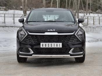 Защита переднего бампера (кроме STYLE и X-LINE, две трубы, d42+42мм.) Russtal KIA Sportage 5 NQ5 (2021-2024)