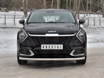 Защита переднего бампера (кроме STYLE и X-LINE, труба, d63мм.) Russtal KIA Sportage 5 NQ5 (2021-2024)