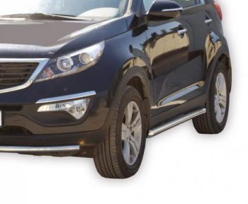 Защита порогов ТехноСфера (Техно Сфера) (нержавейка, 63.5 mm) KIA (КИА) Sportage (Спортаж)  3 SL (2010-2016) 3 SL дорестайлинг, рестайлинг