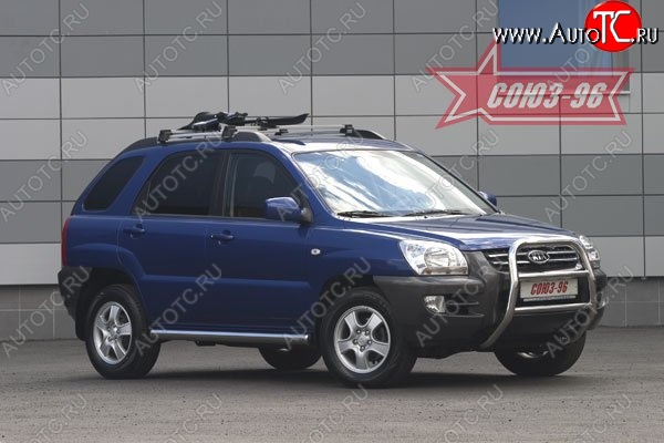 10 754 р. Защита переднего бампера Souz-96 (d60) KIA Sportage 2 JE,KM  рестайлинг (2008-2010)  с доставкой в г. Санкт‑Петербург