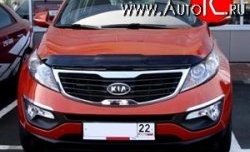 Дефлектор капота темный SIM KIA Sportage 3 SL дорестайлинг (2010-2014)