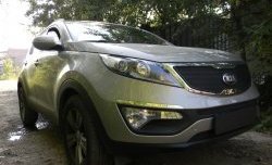 1 469 р. Сетка в решетку радиатора Russtal  KIA Sportage  3 SL (2010-2014) дорестайлинг (черная)  с доставкой в г. Санкт‑Петербург. Увеличить фотографию 3