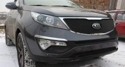 1 469 р. Сетка в решетку радиатора Russtal  KIA Sportage  3 SL (2014-2016) рестайлинг (черная)  с доставкой в г. Санкт‑Петербург. Увеличить фотографию 3