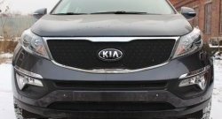 1 469 р. Сетка в решетку радиатора Russtal  KIA Sportage  3 SL (2014-2016) рестайлинг (черная)  с доставкой в г. Санкт‑Петербург. Увеличить фотографию 1