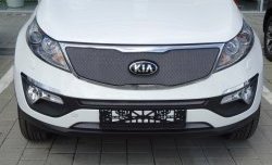 1 539 р. Сетка в решетку радиатора Russtal  KIA Sportage  3 SL (2014-2016) рестайлинг (хром)  с доставкой в г. Санкт‑Петербург. Увеличить фотографию 4