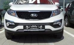 1 539 р. Нижняя сетка на бампер (рестайлинг) Russtal (хром)  KIA Sportage  3 SL (2010-2014)  с доставкой в г. Санкт‑Петербург. Увеличить фотографию 2