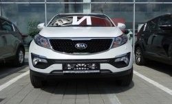 1 539 р. Нижняя сетка на бампер (рестайлинг) Russtal (хром)  KIA Sportage  3 SL (2010-2014)  с доставкой в г. Санкт‑Петербург. Увеличить фотографию 4