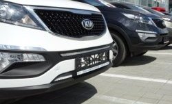 1 539 р. Нижняя сетка на бампер (рестайлинг) Russtal (хром)  KIA Sportage  3 SL (2010-2014)  с доставкой в г. Санкт‑Петербург. Увеличить фотографию 6