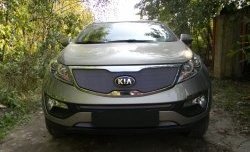 1 539 р. Сетка в решетку радиатора Russtal  KIA Sportage  3 SL (2010-2014) дорестайлинг (хром)  с доставкой в г. Санкт‑Петербург. Увеличить фотографию 3