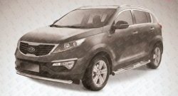 Одинарная защита переднего бампера диаметром 76 мм Slitkoff KIA (КИА) Sportage (Спортаж)  3 SL (2010-2014) 3 SL дорестайлинг