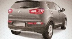 Одинарная защита заднего бампера из трубы диаметром 57 мм Slitkoff KIA (КИА) Sportage (Спортаж)  3 SL (2010-2016) 3 SL дорестайлинг, рестайлинг