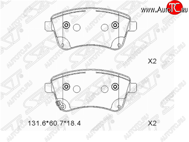 1 169 р. Комплект передних тормозных колодок SAT KIA Venga дорестайлинг (2009-2015)  с доставкой в г. Санкт‑Петербург