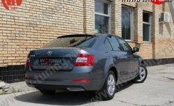 1 799 р. Имитация насадок глушителя на задний бампер Sport Skoda Octavia A7 дорестайлинг лифтбэк (2012-2017) (Неокрашенная)  с доставкой в г. Санкт‑Петербург. Увеличить фотографию 2