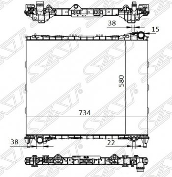 Радиатор двигателя SAT (пластинчатый, 3.0G/5.0G/3.0D/4.4D, МКПП/АКПП) Land Rover Discovery 5 L462 (2016-2025)