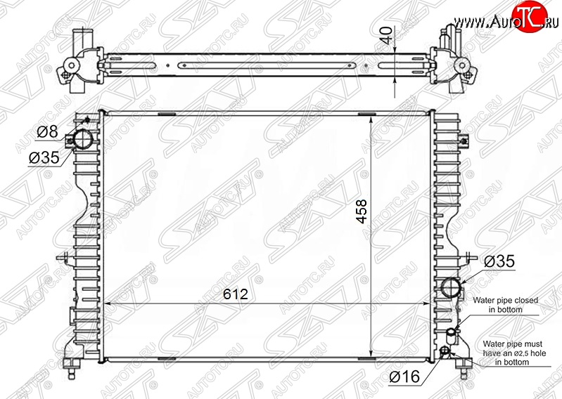 10 699 р. Радиатор двигателя SAT (пластинчатый, 2.0 TD, МКПП/АКПП) Land Rover Discovery 2 L318 (1998-2004)  с доставкой в г. Санкт‑Петербург