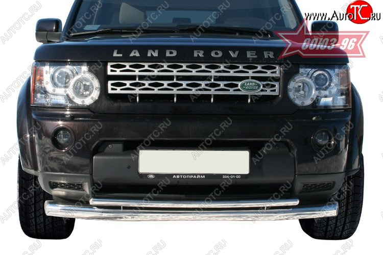 25 469 р. Защита переднего бампера двойная Souz-96 (d76/42) Land Rover Discovery 4 L319 (2009-2016)  с доставкой в г. Санкт‑Петербург