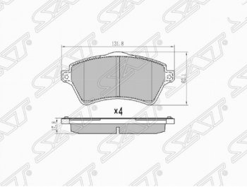 1 399 р. Комплект передних тормозных колодок SAT  Land Rover Freelander  1 (1997-2006)  с доставкой в г. Санкт‑Петербург. Увеличить фотографию 1