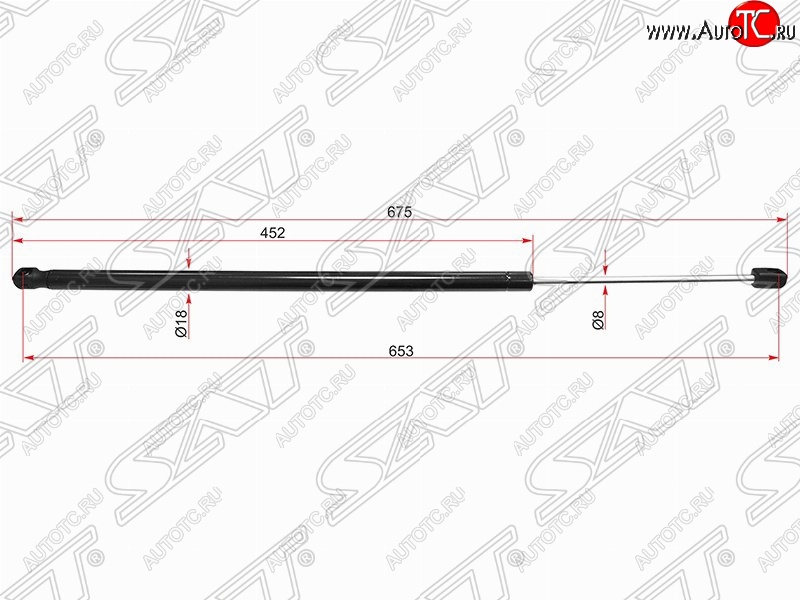 839 р. Правый упор крышки багажника SAT (газовый)  Land Rover Range Rover Sport  1 L320 (2005-2013) дорестайлинг, рестайлинг  с доставкой в г. Санкт‑Петербург